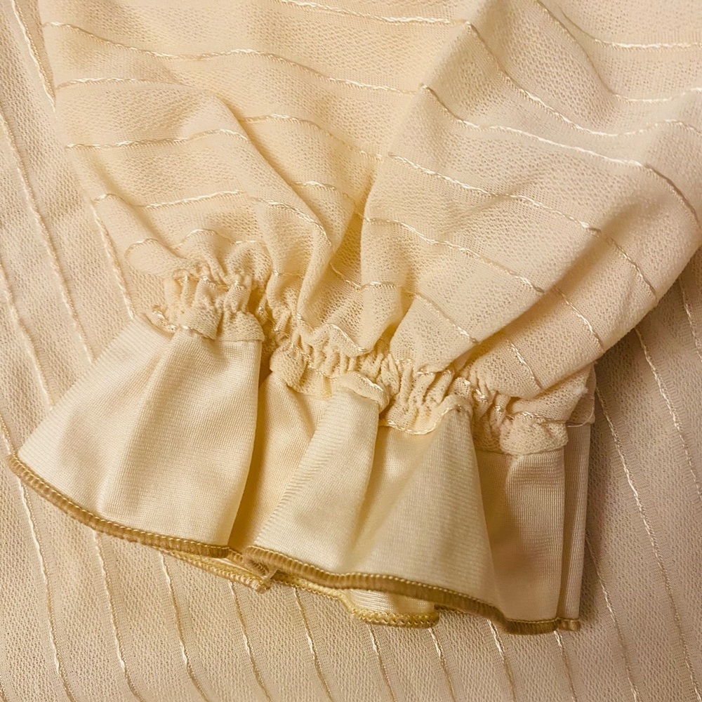 Vintage 70s Bloomer Pajama Set SMALL Ivory - Picture 3 of 12